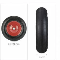 Relaxdays Roue De Brouette 4.80 4.00-8, Pneu De Rechange, De Secours, 4PR, Avec Air, Jante En Acier, Noir/blanche -chariot de jardin Soldes 2024 48740938 5
