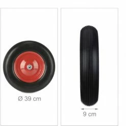 Relaxdays Roue De Brouette 4.80 4.00-8, Pneu De Rechange, Caoutchouc, Jante Acier, Increvable, Charge 120 Kg, Noir/rouge -chariot de jardin Soldes 2024 49246499 5