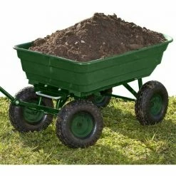 TERRE JARDIN Chariot De Jardin 4 Roues - 52 Litres Capacité 120 Kg -chariot de jardin Soldes 2024 5069211 5