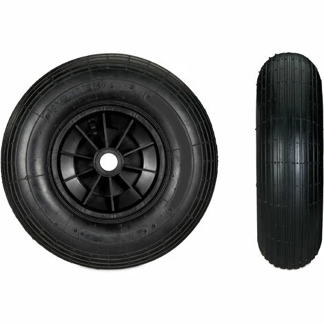 Relaxdays Roue De Brouette Caoutchouc 200 Kg, Roue De Rechange Axe, Caoutchouc Essieu 4.00-6, 3 Adaptateurs 2 Relaxdays Roue De Brouette Caoutchouc 200 Kg, Roue De Rechange Axe, Caoutchouc Essieu 4.00-6, 3 Adaptateurs – Image 2