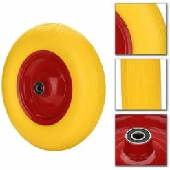 Hengda 480 / 400-8 Roue De Brouette En PU Avec Pneumatiques Roue De Secours Avec Axe | Axe Ø 390 Mm Pour Charrettes à Bras Chario -chariot de jardin Soldes 2024 51346286 3