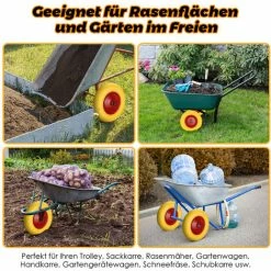 Hengda Roue De Secours, Roue De Diable, Jante En Métal, Caoutchouc Plein 4.80 / 4.00-8 390 Mm -chariot de jardin Soldes 2024 51347106 5