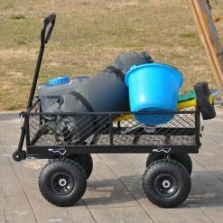 DECKON Les Chariots De Jardin Facilitent Le Transport Du Bois De Chauffage (noir) -chariot de jardin Soldes 2024 51586452 3