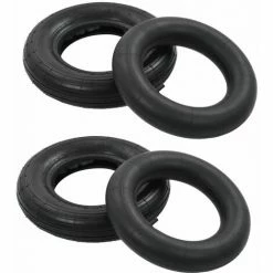 Topdeal Pneu De Brouette Et Chambre à Air 4 Pcs 3.50-8 4PR Caoutchouc
