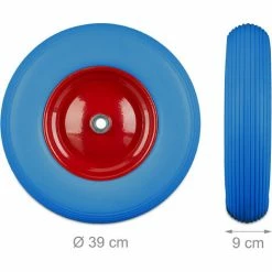 Relaxdays Roue De Brouette 4.80 4.00-8, Roue Caoutchouc, Roue De Secours, Jante, Pneus Diable 100 Kg Charge, Bleu Rouge -chariot de jardin Soldes 2024 52200958 5