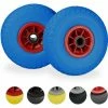 Relaxdays Roue De Brouette, Caoutchouc, 3.00-4", 2x Roue De Rechange, Pour Axe De 25 Mm, 260x85 Mm, Bleu-rouge
