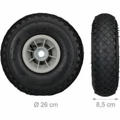 Relaxdays Roue De Diable Set De 2 Roues De Brouette, Roue De Rechange Axe,3.00-4 , Caoutchouc 260x85 Mm 80 Kg, Noir Gris -chariot de jardin Soldes 2024 52202294 4