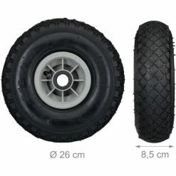 Relaxdays Roue De Brouette Caoutchouc 80 Kg, Roue De Rechange, 260 X 85 Cm Essieu 3.00-4 Chariot Diable, Noir-gris -chariot de jardin Soldes 2024 52202304 4