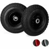 Relaxdays Roue De Diable Roue Brouette Set De 2, Roue De Rechange, Caoutchouc 3.00-4, 100 Kg, 260 X 85 Mm, Noir