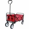 MERAX Chariot De Jardin Pliable -échelle Avec Roues à 360°-Chariot De Jardin Jusqu'à 70 Kg - Rouge