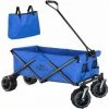 HELLOSHOP26 Chariot De Jardin Pliable 80 Kg Tout-terrain Outils Jardinage Bleu - Bleu