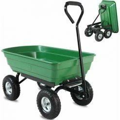 AICOK Chariot De Jardin 4 Roues - 52 Litres Capacité 120 Kg