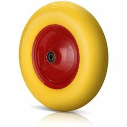 Hengda Roue De Brouette 4.80 4.00-8, Caoutchouc Plein, Roue Secours, Jante, Pneus De Diable 200 Kg Charge, Jaune - Jaune