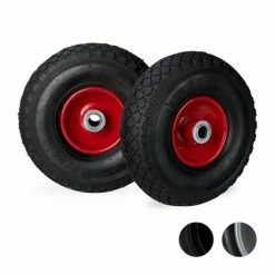 JARDIBRICODECO Roue De Brouette 3.00-4 Set De 2