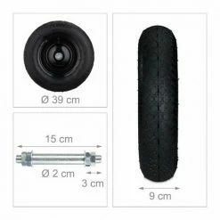 JARDIBRICODECO Roue De Brouette Axe 4.80 4.00-8 -chariot de jardin Soldes 2024 55316363 4