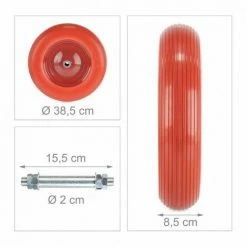 JARDIBRICODECO Roue De Brouette 4.80 4.00-8 + Axe -chariot de jardin Soldes 2024 55316729 4