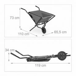 JARDIBRICODECO Brouette De Jardin En Gris -chariot de jardin Soldes 2024 55316760 4