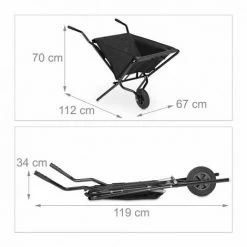 JARDIBRICODECO Brouette De Jardin Pliable En Noir -chariot de jardin Soldes 2024 55316762 4