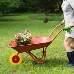 VINGO Roue De Secours, Roue De Diable, Jante En Métal, Caoutchouc Plein 4.80 / 4.00-8 390 Mm - Jaune -chariot de jardin Soldes 2024 55433816 5