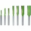 CATHERINE Lot De 7 Fraises à Défoncer Droites à Tige De 6 Mm, Mèche De Routeur Simple/double Flûte, Fraise à Bois Routeur à Coupe Droite Flush Trim Pattern Router Pour Le Travail Du Bois