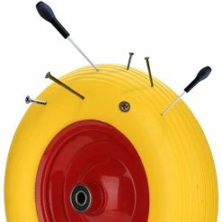 Randaco Roue De Secours, Roue De Diable, Jante En Métal, Caoutchouc Plein 4.80 / 4.00-8 390 Mm