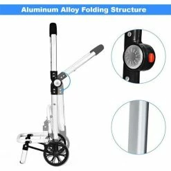 GIANTEX Chariot De Courses Pliable à Roulettes 53L,Chariot De MarchE Avec Compartiment REfrigErant Et Sac Amovible,Charge 50KG -chariot de jardin Soldes 2024 57099601 3