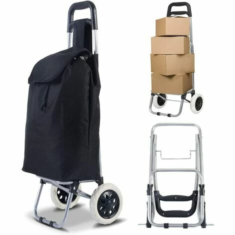 GIANTEX Chariot De Courses Noir Pliable Jusqu'à 35 Kg, Poussette De MarchE Avec Cadre En Aluminium & Sac Amovible,Caddie De Courses 1 GIANTEX Chariot De Courses Noir Pliable Jusqu'à 35 Kg, Poussette De MarchE Avec Cadre En Aluminium & Sac Amovible,Caddie De Courses