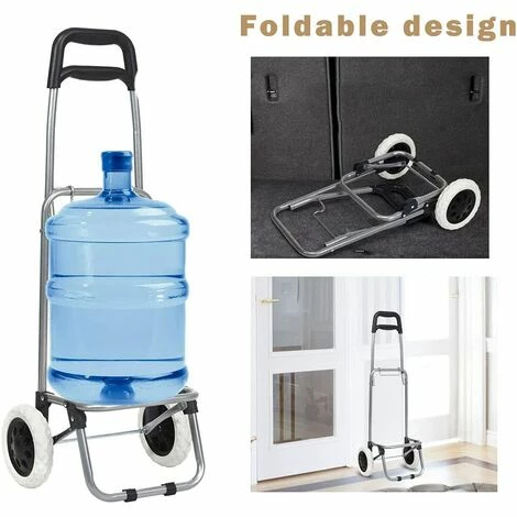 GIANTEX Chariot De Courses Noir Pliable Jusqu'à 35 Kg, Poussette De MarchE Avec Cadre En Aluminium & Sac Amovible,Caddie De Courses 2 GIANTEX Chariot De Courses Noir Pliable Jusqu'à 35 Kg, Poussette De MarchE Avec Cadre En Aluminium & Sac Amovible,Caddie De Courses – Image 2