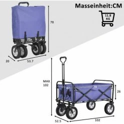 SWANEW Bollerwagen Pliable Offroad Chariot à Main Pliable Chariot De Transport 360° Roues 80 KG Bleu - Bleu 8 SWANEW Bollerwagen Pliable Offroad Chariot à Main Pliable Chariot De Transport 360° Roues 80 KG Bleu - Bleu -chariot de jardin Soldes 2024 58622001 4