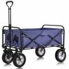 SWANEW Bollerwagen Chariot Pour Enfants Offroad Chariot à Main Plage Chariot Pliable Chariot De Plage Bleu - Bleu
