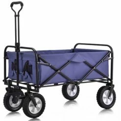SWANEW Bollerwagen Chariot Pour Enfants Offroad Chariot à Main Plage Chariot Pliable Chariot De Plage Bleu - Bleu