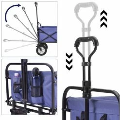 SWANEW Bollerwagen Chariot Pour Enfants Offroad Chariot à Main Plage Chariot Pliable Chariot De Plage Bleu - Bleu -chariot de jardin Soldes 2024 58622020 5
