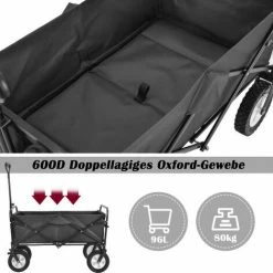 TolleTour Bollerwagen Chariot Pour Enfants Offroad Chariot à Main Plage Chariot Pliable Chariot De Plage Noir - Noir -chariot de jardin Soldes 2024 58750555 5