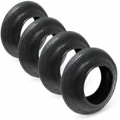 WILTEC Lot 4x Pneus De Brouette 3.50-8 Sans Chambre à Air Diable Chariot Transport Pneumatique