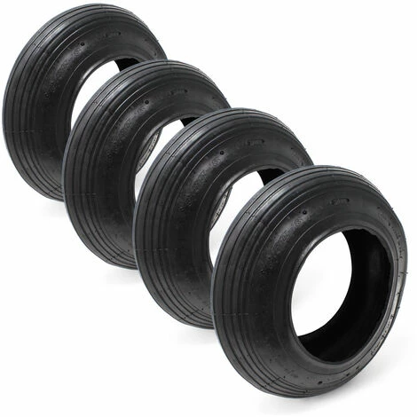 WILTEC Lot 4x Pneus De Brouette 3.50-8 Sans Chambre à Air Diable Chariot Transport Pneumatique 1 WILTEC Lot 4x Pneus De Brouette 3.50-8 Sans Chambre à Air Diable Chariot Transport Pneumatique