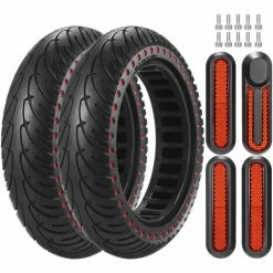 ASUPERMALL Pneu De Scooter électrique 8,5 Pouces Pneu De Scooter électrique Roue En Caoutchouc Absorbant Les Chocs Remplacement De Roue Non Pneumatique Pour Scooter électrique Xiaomi M365, Point Rouge