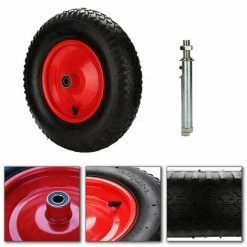 EINFEBEN 480 / 400-8 Roue De Brouette En Pneumatiques Avec Pneumatiques Roue De Secours Avec Axe | Axe Ø 390 Mm Pour Charrettes -chariot de jardin Soldes 2024 60067419 3