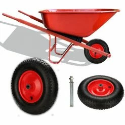 EINFEBEN 480 / 400-8 Roue De Brouette En Pneumatiques Avec Pneumatiques Roue De Secours Avec Axe | Axe Ø 390 Mm Pour Charrettes -chariot de jardin Soldes 2024 60067419 4