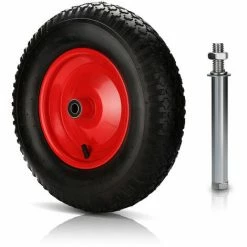 EINFEBEN Roue De Brouette 4.80 4.00-8, Roue Gonflable , Roue Secours, Jante, Pneus De Diable 200 Kg Charge, Noir Rouge - Noir