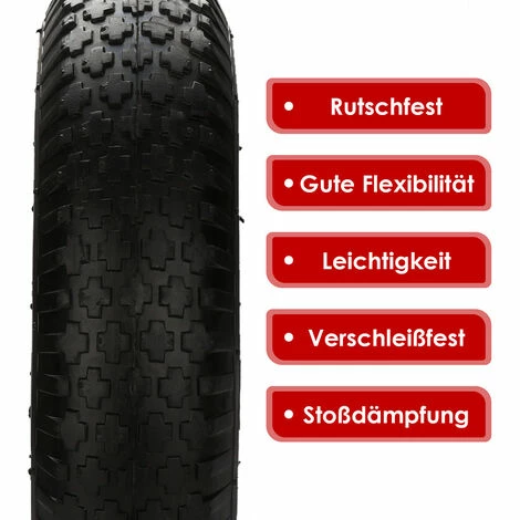 EINFEBEN Roue De Brouette 4.80 4.00-8, Roue Gonflable , Roue Secours, Jante, Pneus De Diable 200 Kg Charge, Noir Rouge - Noir 3 EINFEBEN Roue De Brouette 4.80 4.00-8, Roue Gonflable , Roue Secours, Jante, Pneus De Diable 200 Kg Charge, Noir Rouge - Noir – Image 3