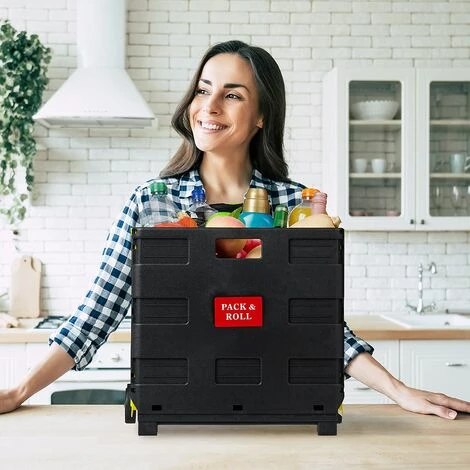 BENOBBY KIDS Chariot De Courses Pliable, Poignée, Roulettes En Caoutchouc, Poussette De Marché, Aluminium, Rouge, Plastique, 2 BENOBBY KIDS Chariot De Courses Pliable, Poignée, Roulettes En Caoutchouc, Poussette De Marché, Aluminium, Rouge, Plastique, â Image 2