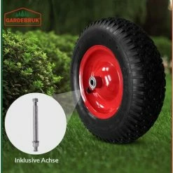 JOORRT Roue De Brouette Pneumatique Avec Axe 4.80/4.00-8 Ø 390mm 200 Kg 95mm épaisseur Roue De Rechange 2 Couches En Tissu Chariot -chariot de jardin Soldes 2024 60668105 3