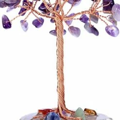 BARES MIini Arbre De Vie Chakra Décoration Feng-Shui Artisanat En Pierre Naturelle Ornement Guérison Arbre Du Bonheur En Agate Géode Arbre Améthyste -chariot de jardin Soldes 2024 61022091 3