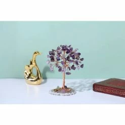 BARES MIini Arbre De Vie Chakra Décoration Feng-Shui Artisanat En Pierre Naturelle Ornement Guérison Arbre Du Bonheur En Agate Géode Arbre Améthyste -chariot de jardin Soldes 2024 61022091 4
