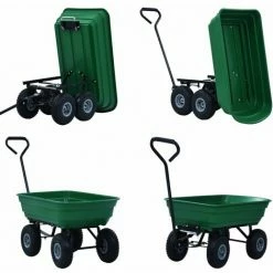 SUPERMARKET Chariot à Main De Jardin 300 Kg 75 L Vert -chariot de jardin Soldes 2024 63670714 4
