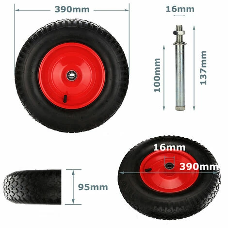 TolleTour Roue De Brouette 4.80 4.00-8, Pneus Pneumatiques, Roue Secours, Jante, Pneus De Diable 200 Kg Charge, Noir - Noir 2 TolleTour Roue De Brouette 4.80 4.00-8, Pneus Pneumatiques, Roue Secours, Jante, Pneus De Diable 200 Kg Charge, Noir - Noir – Image 2