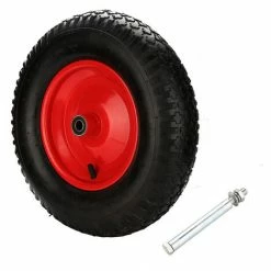 TolleTour 480 / 400-8 Roue De Brouette En Pneumatiques Avec Pneumatiques Roue De Secours Avec Axe | Axe Ø 390 Mm Pour Charrettes