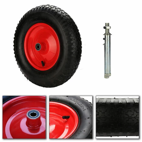 TolleTour 480 / 400-8 Roue De Brouette En Pneumatiques Avec Pneumatiques Roue De Secours Avec Axe | Axe Ø 390 Mm Pour Charrettes 3 TolleTour 480 / 400-8 Roue De Brouette En Pneumatiques Avec Pneumatiques Roue De Secours Avec Axe | Axe Ø 390 Mm Pour Charrettes â Image 3