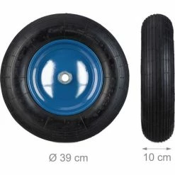 Relaxdays Roue De Brouette 4.80 4.00-8, Pneu De Rechange, 2PR, Charge Maximale : Env. 120 kg, Jante En Acier, Noir/bleu -chariot de jardin Soldes 2024 64507744 5