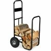Relaxdays Chariot Pour Bûches, En Acier, 85 X 72 X 30 Cm, Roues Pneumatiques, Capacité 60 Kg, Intérieur, Extérieur, Noir